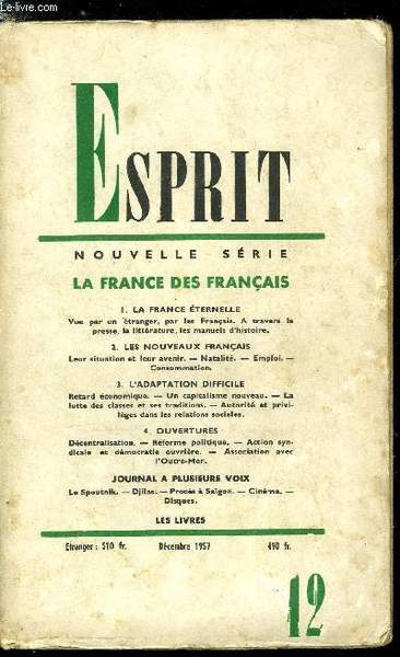 Esprit n° 256 - La France des Français - La …