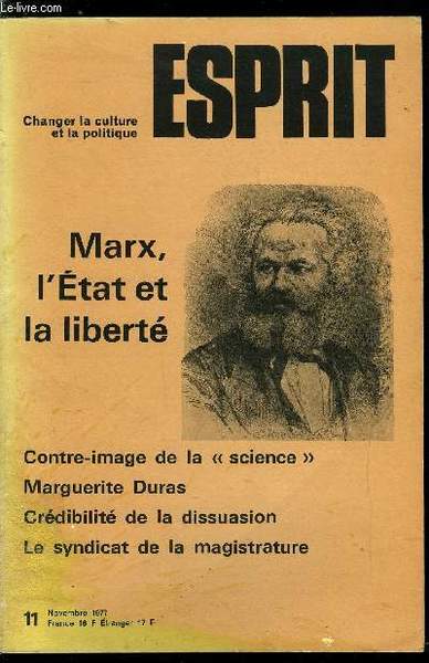 Esprit n� 11 - Marx, l'�tat et la libert�, R�volution …