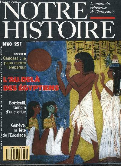 Notre histoire : la m�moire religieuse de l'humanit� n� 60 …