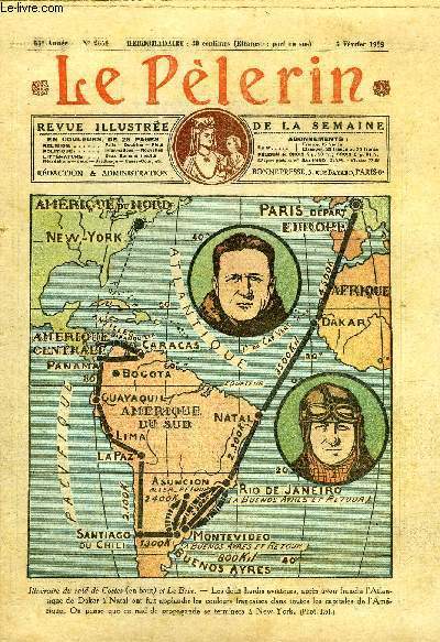 Le P�lerin n� 2654 - Itin�raire du raid de Costes …