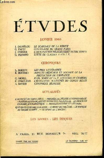 Etudes tome 304 n� 1 - Le scandale de la …