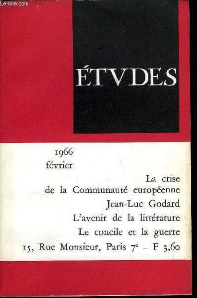Etudes tome 324 n� 2 - La crise de la …