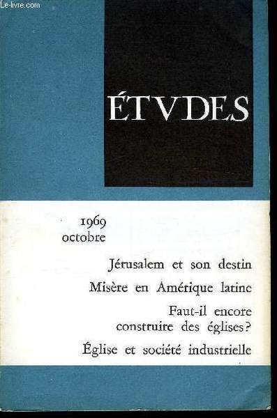 Etudes tome 331 n� 10 - Mis�re en Am�rique latine …