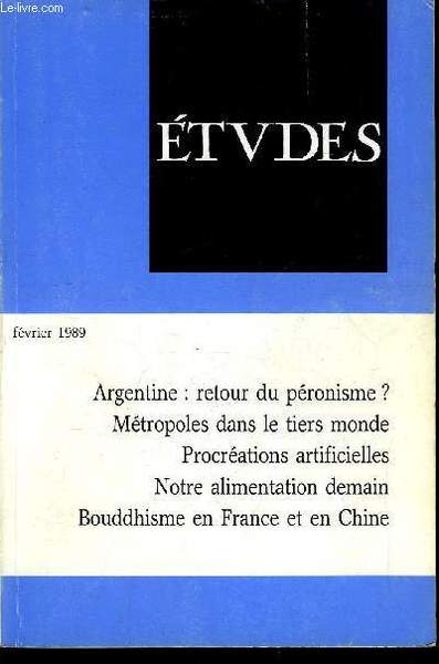 Etudes tome 370 n� 2 - Argentine : retour du …