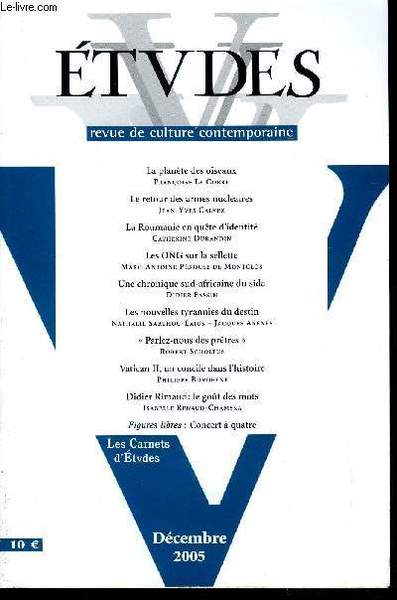 Etudes tome 403 n� 12 - La plan�te des oiseaux …