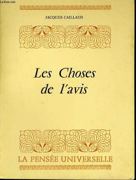 LES CHOSES DE L'AVIS