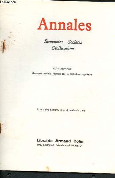 Annales - Economies - Soci�t�s - Civilisations - Extrait du …