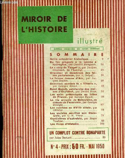 MIROIR DE L'HISTOIRE ILLUSTRE N�4 MAI 1950 - Du feu …