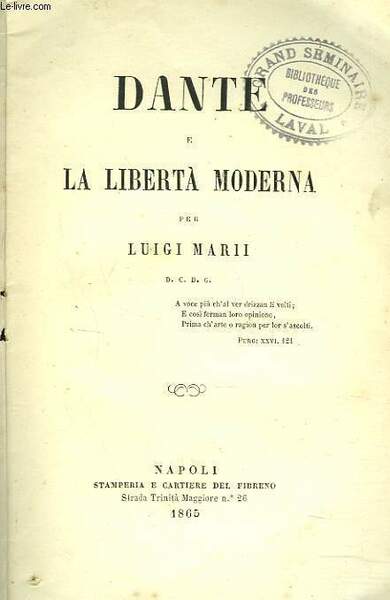 DANTE E LA LIBERTA MODERNA