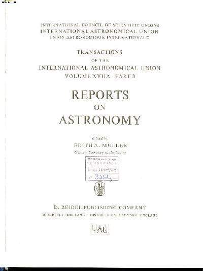 Transactions of the international astronomical union Vol. XVIIA - Part …
