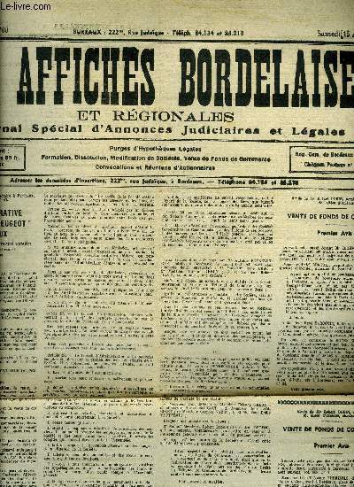 LES AFFICHES BORDELAISES N°3760