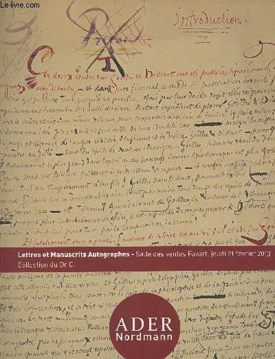 Catalogue de ventes aux enchères : Lettres et manuscrits autographes …