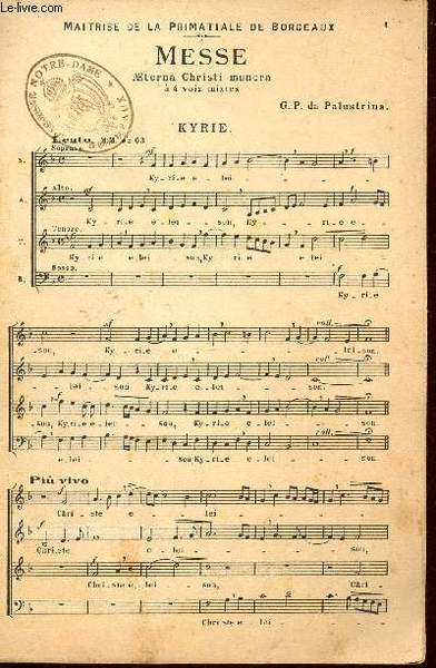 MESSE - AETERNA CHRISTI MUNERA � 4 voix mixtes / …