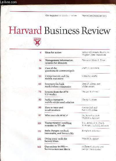 HARVARD BUSINESS REVIEW -Volume 53, number 6 - November 1975 …