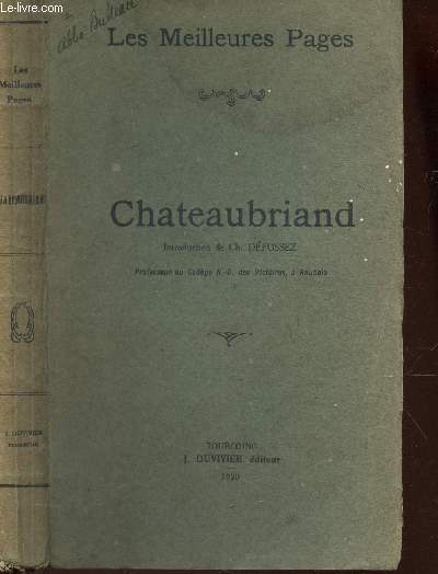 CHATEAUBRIAND / COLLECTION "LES MEILLEURES PAGES".