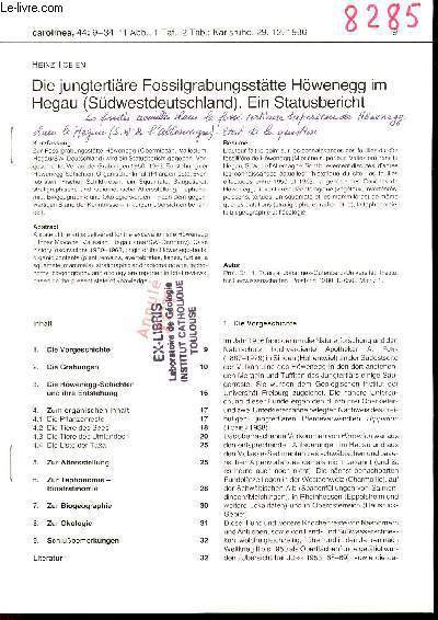 Die jungterti�re Fossilgrabungsst�tte H�wenegg im Hegau (S�dwestdeutschland) ein statusbericht - …