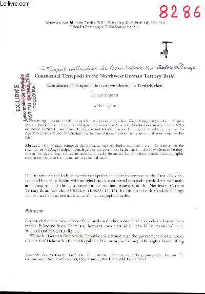 Continental Tetrapods in the Northwest German Tertiary Basin Kontinentale tetrapoden …
