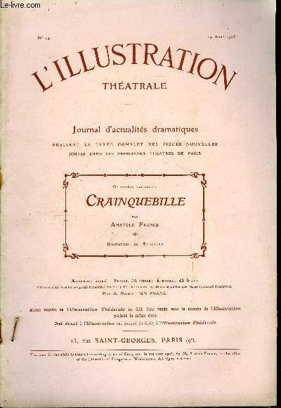 L'illustration théatrale n° 14 - Crainquebille, pièce en trois tableaux, …