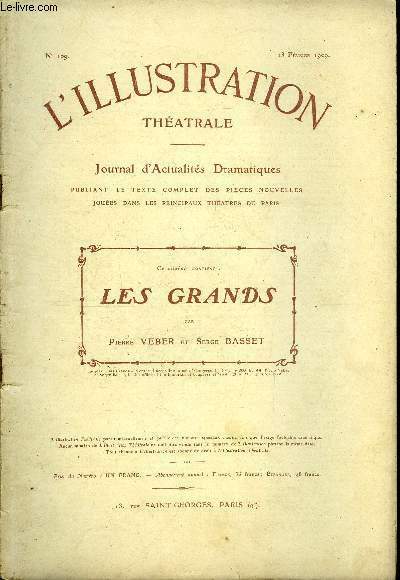 L'illustration théatrale n° 109 - Les grands, pièce en quatre …