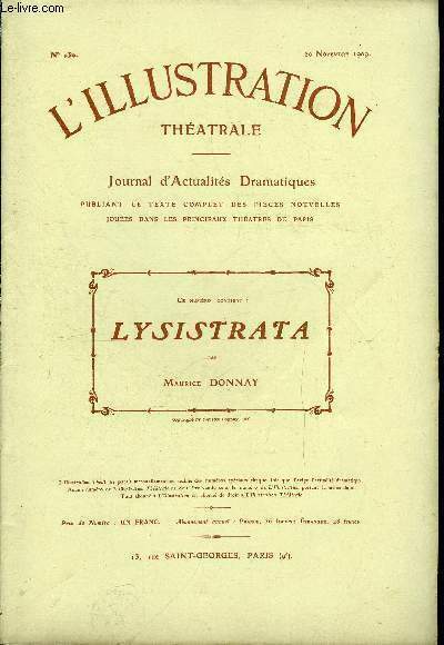 L'illustration théatrale n° 130 - Lysistrata, comédie en quatre actes …