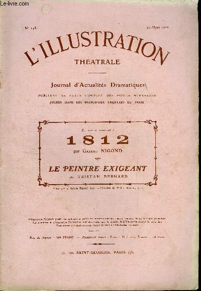 L'illustration théatrale n° 143 - 1812, pièce en quatre actes, …