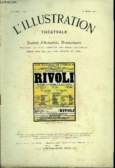 L'illustration théatrale n° 176 - Rivoli, pièce en cinq actes, …