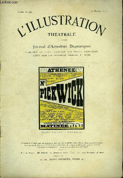 L'illustration théatrale n° 190 - Monsieur Pickwick, comédie burlesque en …