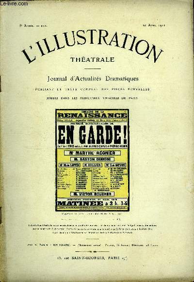 L'illustration théatrale n° 210 - En garde ! comédie en …