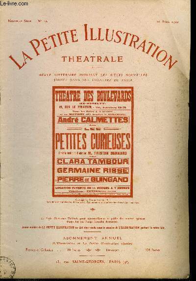La petite illustration théatrale - nouvelle série n° 14 - …