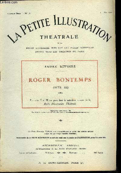La petite illustration théatrale - nouvelle série n° 16 - …