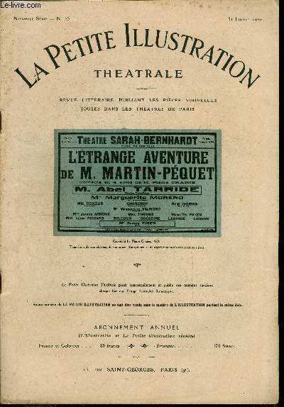 La petite illustration théatrale - nouvelle série n° 23 - …