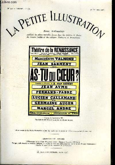 La petite illustration - nouvelle série n° 307 - théatre …