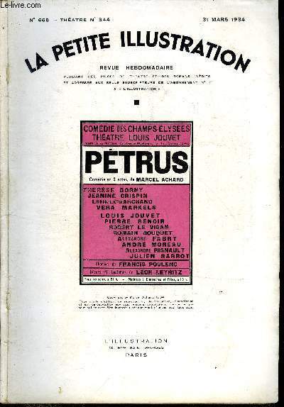 La petite illustration - nouvelle série n° 668 - théatre …