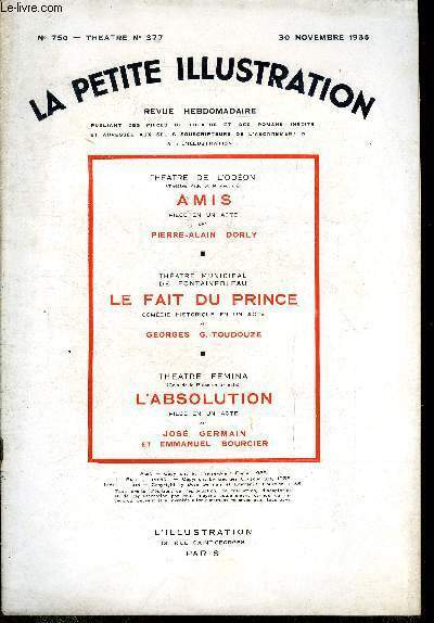 La petite illustration - nouvelle série n° 750 - théatre …
