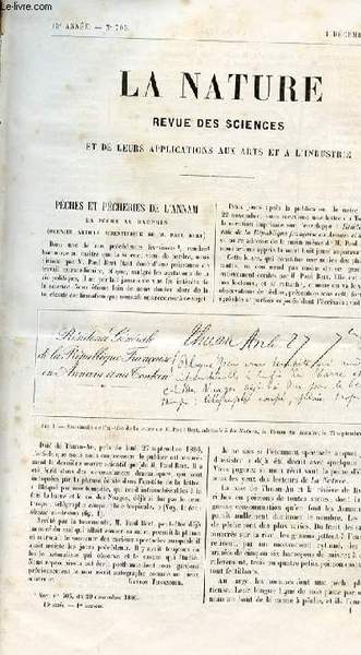 La nature n° 705 - Pêches et pêcheries de l'annam …