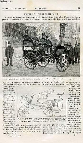 La nature n° 918 - Voiture a vapeur de M. …