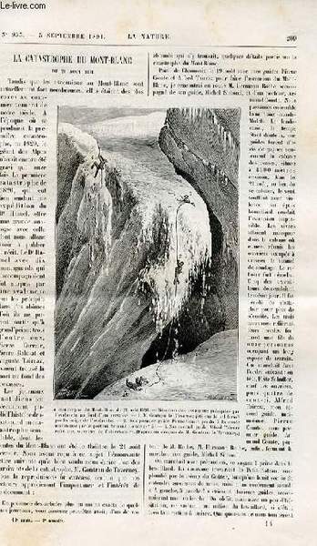 La nature n° 953 - La catastrophe du mont blanc …