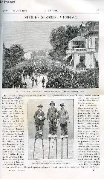 La nature n° 993 - Course d'échassiers à Bordeaux illustré …