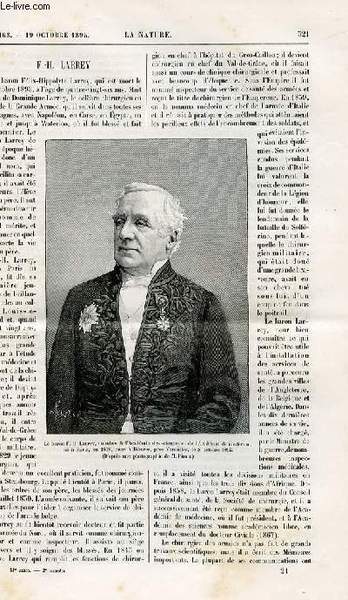 La nature n° 1168 - F. H. Larrey avec portrait …