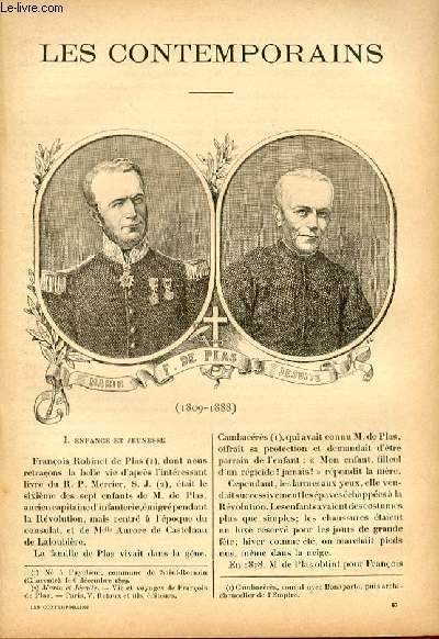 F. de Plas (marin jésuite) - (1809-1888) LES CONTEMPORAINS N°65