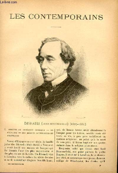 Disraeli (Lord Beaconsfield) (1805-1881) LES CONTEMPORAINS N°71