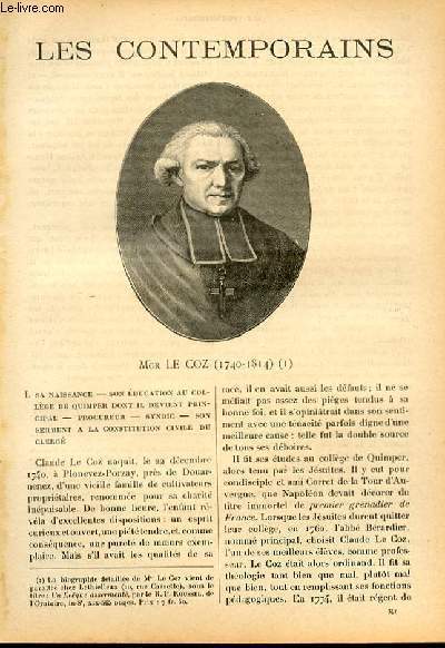 Mgr Le Coz (1740-1814). LES CONTEMPORAINS N°341