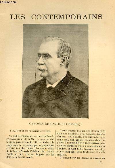 Canovas de Castillo (1828-1897). LES CONTEMPORAINS N°382