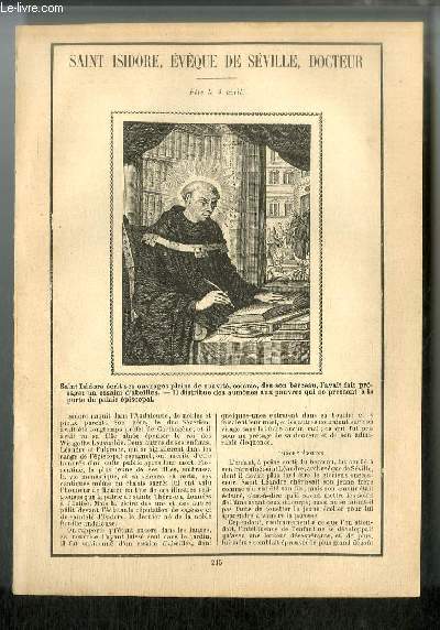 Vies des Saints n° 215 - Saint Isidore, évêque de …