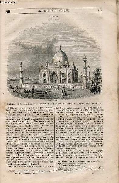 LE MAGASIN PITTORESQUE - Livraison n°049 - Le tadj, à …