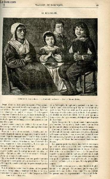 LE MAGASIN PITTORESQUE - Livraison n°12 - Le bénédicité.