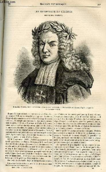 LE MAGASIN PITTORESQUE - Livraison n°28 - Les improvisateurs célèbres …