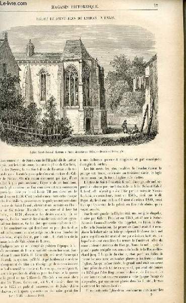 LE MAGASIN PITTORESQUE - Livraison n°03 - Eglise de SAint …