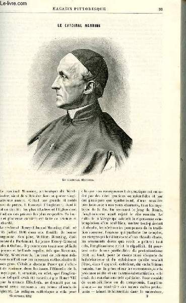 LE MAGASIN PITTORESQUE - Livraison n°03 - Le cardinal Manning.