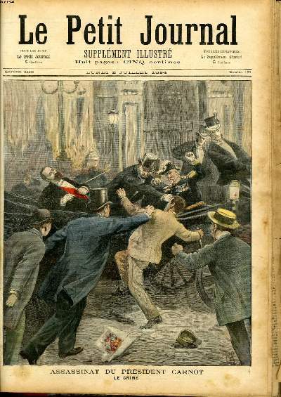 LE PETIT JOURNAL - supplément illustré numéro 189 - ASSASSINAT …
